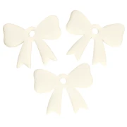 Pendentif noeud 16.5x20 mm en acrylique opaque - Ivoire x1