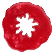 Pendentif coquelicot 19 mm en acétate - Marbré rouge x1
