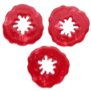 Pendentif coquelicot 19 mm en acétate - Marbré rouge x1