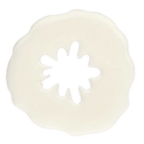 Pendentif coquelicot 19 mm en acrylique opaque - Ivoire x1