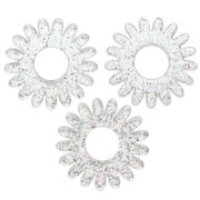 Pendentif fleur marguerite 20 mm en acrylique - Pailleté argenté AB x1