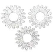 Pendentif fleur marguerite 20 mm en acrylique - Pailleté argenté AB x1