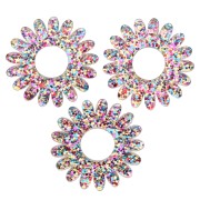 Pendentif fleur marguerite 20 mm en acrylique - Pailleté multicolore x1