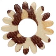 Pendentif fleur marguerite 20 mm en acrylique - Guépard Beige - Marron foncé x1