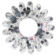 Pendentif fleur marguerite 20 mm en acrylique - Pailleté multi-bleu AB x1