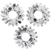 Pendentif fleur marguerite 20 mm en acrylique - Pailleté multi-bleu AB x1