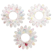 Pendentif fleur marguerite 20 mm en acrylique - Pailleté Jaune - Rose AB x1