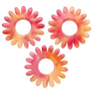 Pendentif fleur marguerite 20 mm acétate - Ecaille de tortue - Rouge - Orange x1