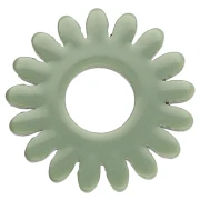 Pendentif fleur marguerite 20 mm en acrylique - Vert sauge opaque x1