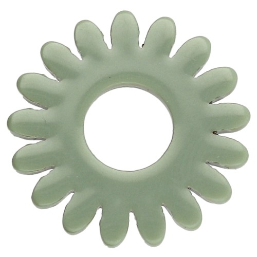 Pendentif fleur marguerite 20 mm en acrylique - Vert sauge opaque x1