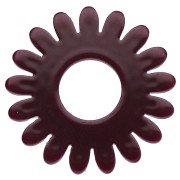 Pendentif fleur marguerite 20 mm en acrylique - Lie de vin x1