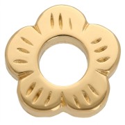 Doré Or Fin - Or 24K - 999/1000 - Perles rondelles fleur 10.5 mm - Doré à l'or fin x4 Perles rondelles fleur 10.5 mm - Doré à l'or fin x4