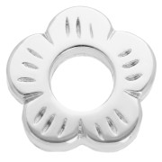 Argenté vieilli - Perles rondelles fleur 10.5 mm - Placage Argent fin vieilli x4 Perles rondelles fleur 10.5 mm - Placage Argent fin vieilli x4