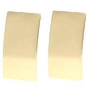Clous d'oreilles rectangle 25x13 mm avec anneau ouvert - Doré x2