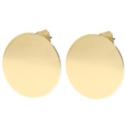 Clous d'oreilles rond 18 mm avec anneau ouvert - Doré x2