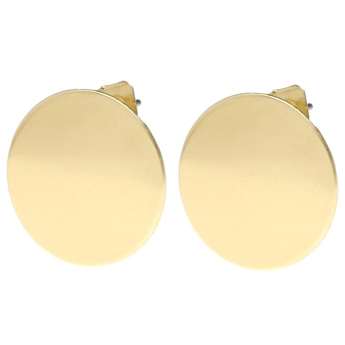 Clous d'oreilles rond 18 mm avec anneau ouvert - Doré x2