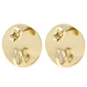 Clous d'oreilles rond 18 mm avec anneau ouvert - Doré x2
