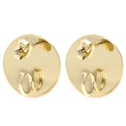 Clous d'oreilles rond 18 mm avec anneau ouvert - Doré x2