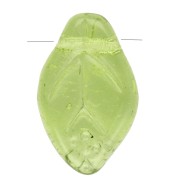 Perles feuilles en verre tchèque 12x8 mm - Olivine x6|raw }}