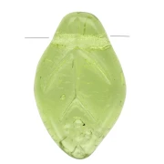 Perles feuilles en verre tchèque 12x8 mm - Olivine x6