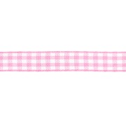 Blanc - Ruban vichy 10 mm en polyester - Rose - Blanc x1m Ruban vichy 10 mm en polyester - Rose - Blanc x1m