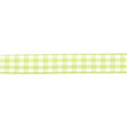 Blanc - Ruban vichy 10 mm en polyester - Vert clair - Blanc x1m Ruban vichy 10 mm en polyester - Vert clair - Blanc x1m