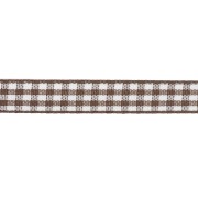 Blanc - Ruban vichy 10 mm en polyester - Marron - Blanc x1m Ruban vichy 10 mm en polyester - Marron - Blanc x1m