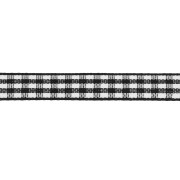 Blanc - Ruban vichy 10 mm en polyester - Noir - Blanc x1m Ruban vichy 10 mm en polyester - Noir - Blanc x1m