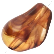 Perles irrégulières 21x15 mm en résine transparente - Ambre marbré x10