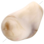 Perles irrégulières 21x15 mm en résine opaque - Marbré Beige - Marron x10