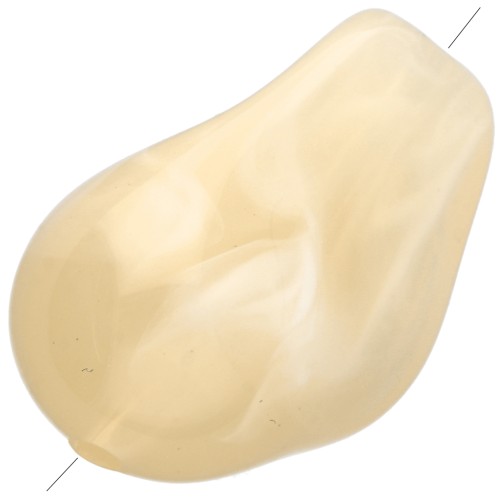 Perles irrégulières 21x15 mm en résine translucide - Marbré Beige x10