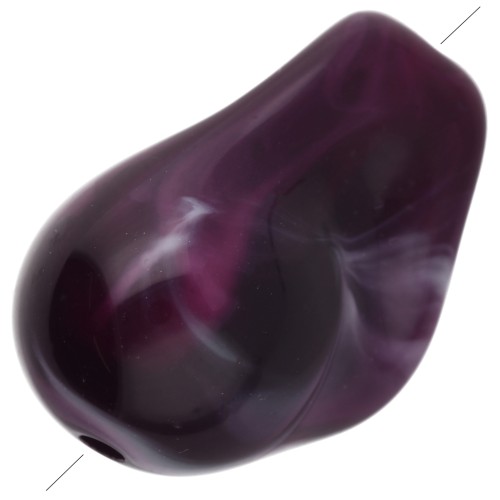 Perles irrégulières 21x15 mm en résine translucide - Marbré violet x10