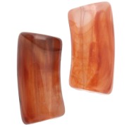 Perles tube incurvé 29x14 mm en acrylique transparent - Marbré Marron x10