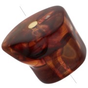 Perles irrégulières 16x20 mm en acrylique transparente - Ambre marbré x4|raw }}