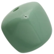 Perles cubes irréguliers 16x17 mm - second choix - Acrylique opaque Vert sauge x10
