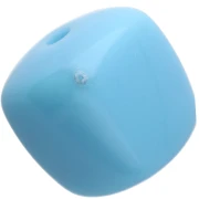 Perles cubes irréguliers 16x17 mm - second choix - Acrylique opaque Bleu clair x10