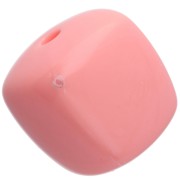 Perles cubes irréguliers 16x17 mm - second choix - Acrylique opaque - Rose x10