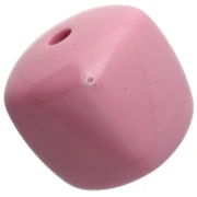 Perles cubes irréguliers 16x17 mm - second choix - Acrylique opaque Vieux rose x10