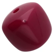 Perles cubes irréguliers 16x17 mm - second choix - Acrylique opaque Bordeaux x10