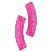 Argenté - Perles tube incurvé 32x8 mm acrylique transparente - Fuchsia Pailleté Argenté x6 Perles tube incurvé 32x8 mm acrylique transparente - Fuchsia Pailleté Argenté x6