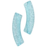 Argenté - Perles tube incurvé 32x8 mm en acrylique transparente - Bleu Pailleté Argenté x6 Perles tube incurvé 32x8 mm en acrylique transparente - Bleu Pailleté Argenté x6