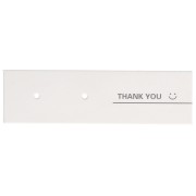 Lot de 10 cartes supports bijoux 7x2cm pour boucles d'oreilles - Thank you - Blanc
