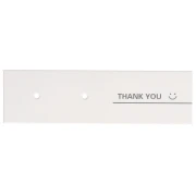 Lot de 10 cartes supports bijoux 7x2cm pour boucles d'oreilles - Thank you - Blanc