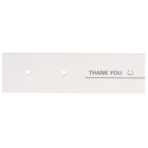 Lot de 10 cartes supports bijoux 7x2cm pour boucles d'oreilles - Thank you - Blanc
