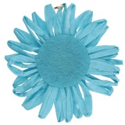 Pendentifs fleur 55 mm en raphia - Bleu x2