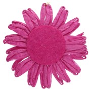 Pendentifs fleur 55 mm en raphia - Fuchsia x2