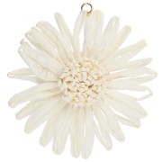 Ivoire - Pendentifs fleur 55 mm en raphia - Ivoire x2 Pendentifs fleur 55 mm en raphia - Ivoire x2