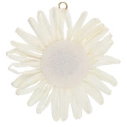 Pendentifs fleur 55 mm en raphia - Ivoire x2