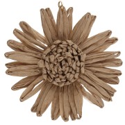 Beige - Pendentifs fleur 55 mm en raphia - Beige x2 Pendentifs fleur 55 mm en raphia - Beige x2