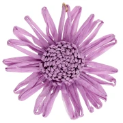 Pendentifs fleur 55 mm en raphia - Lilas x2